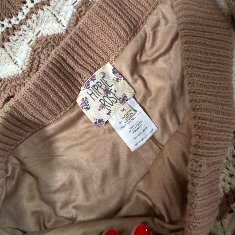 Hippie Rose Brown and Cream Knit Top - Picture 5 of 10